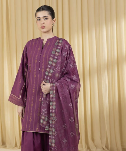 3 Piece - Jacquard Suit (Unstitched)