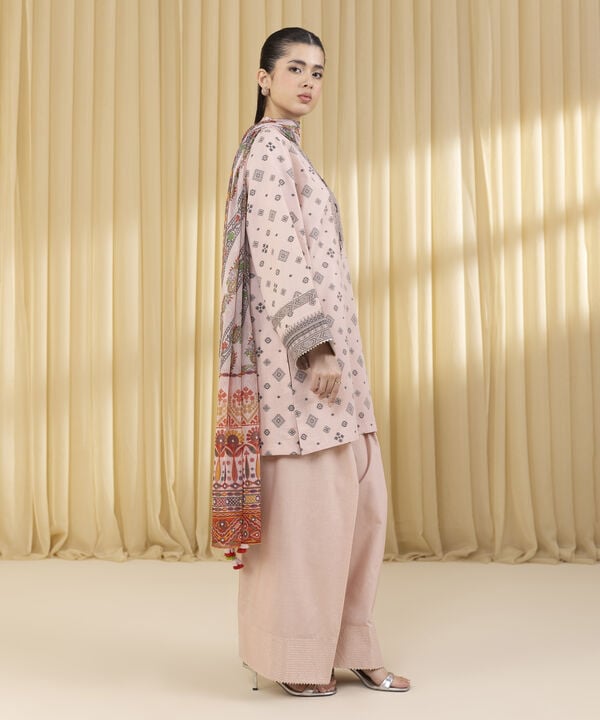 3 Piece - Jacquard Suit (Unstitched)