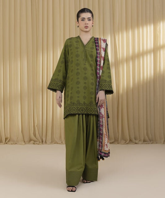 3 Piece - Jacquard Suit (Unstitched)