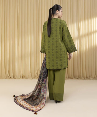3 Piece - Jacquard Suit (Unstitched)