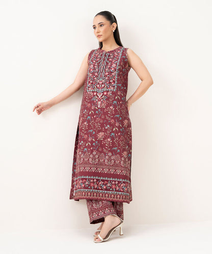2 Piece - Embroidered Khaddar Suit