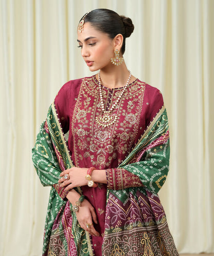 3 Piece - Embroidered Jacquard Suit
