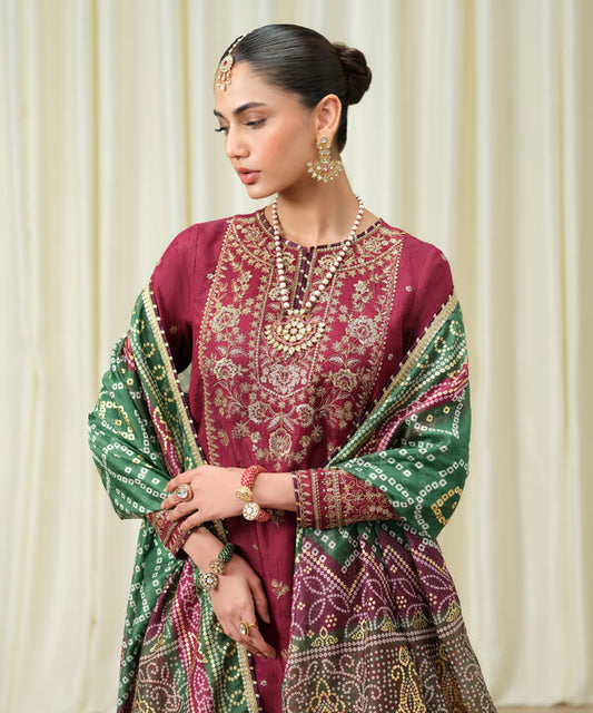 3 Piece - Embroidered Jacquard Suit