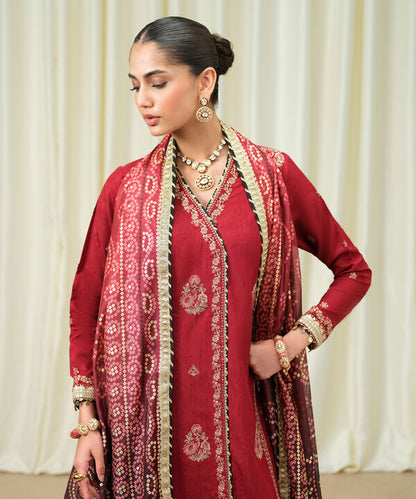 3 Piece - Embroidered Jacquard Suit