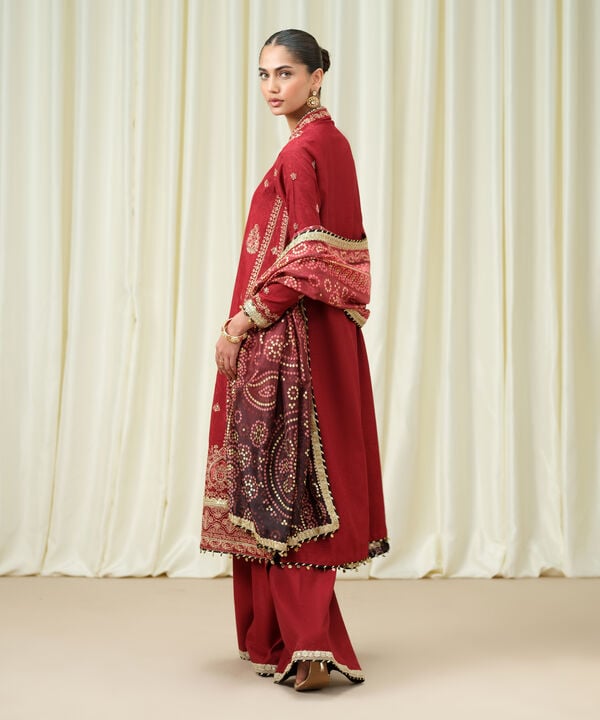 3 Piece - Embroidered Jacquard Suit