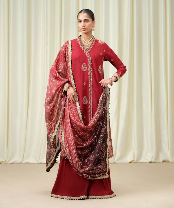 3 Piece - Embroidered Jacquard Suit