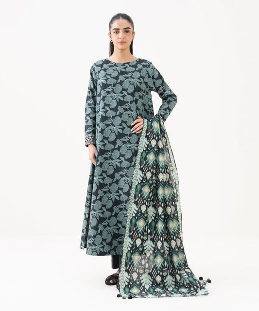 3 Piece - Printed Khaddar Suit