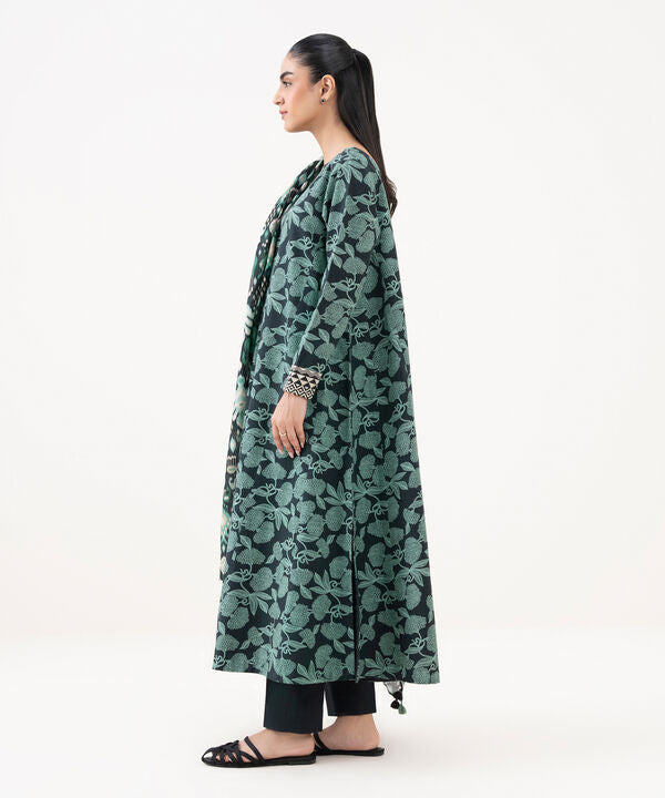 3 Piece - Printed Khaddar Suit