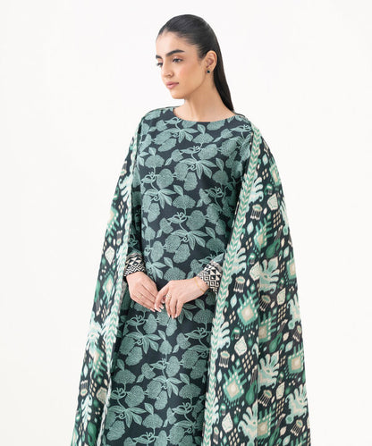 3 Piece - Printed Khaddar Suit