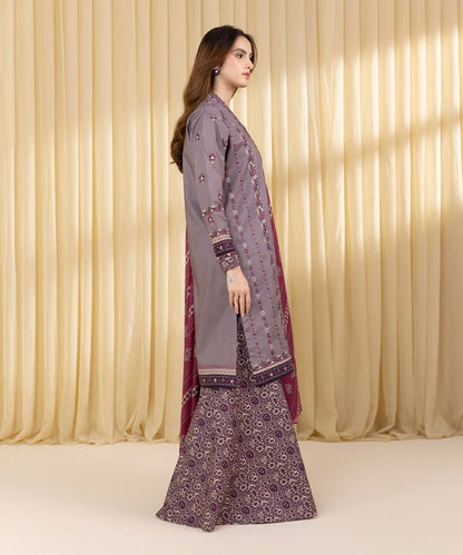 3 Piece - Embroidered Lawn Suit (Unstitched)
