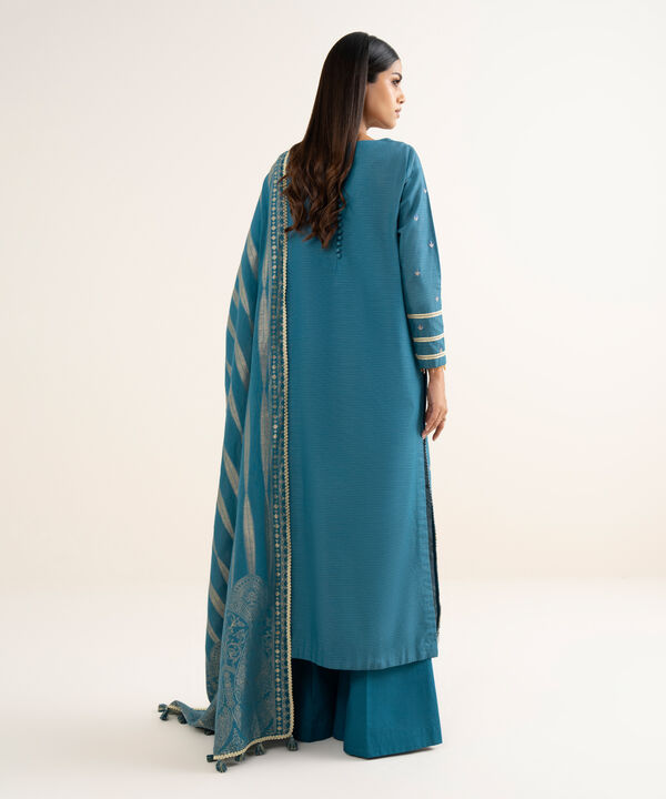 3 Piece - Embroidered Zari Khaddar Suit