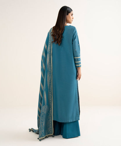 3 Piece - Embroidered Zari Khaddar Suit