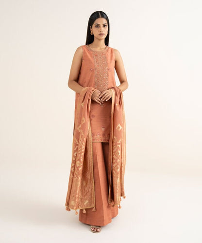 3 Piece - Embroidered Zari Khaddar Suit