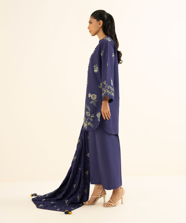 3 Piece - Embroidered Khaddar Suit