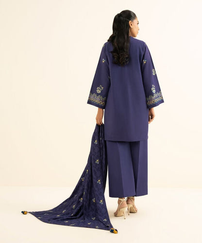 3 Piece - Embroidered Khaddar Suit