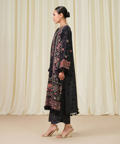 3 Piece - Embroidered Twill Suit