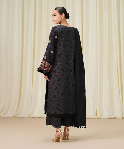 3 Piece - Embroidered Twill Suit