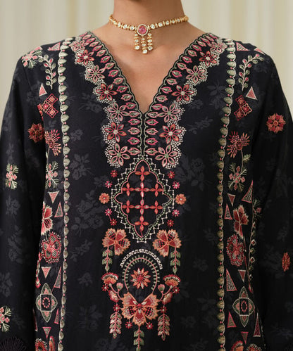 3 Piece - Embroidered Twill Suit