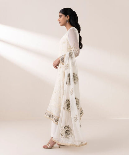 3 Piece - Embroidered Jacquard Suit (Stitched)