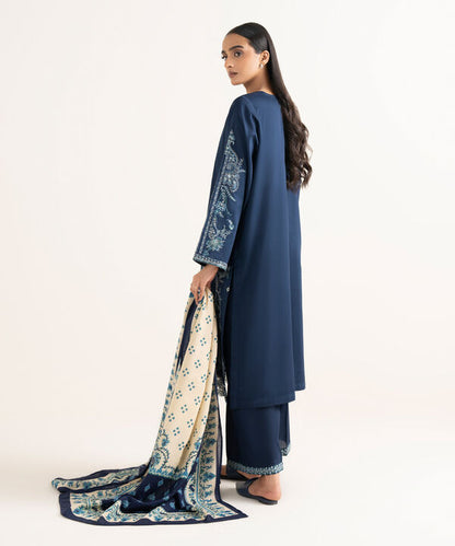 3 Piece - Embroidered Twill Suit