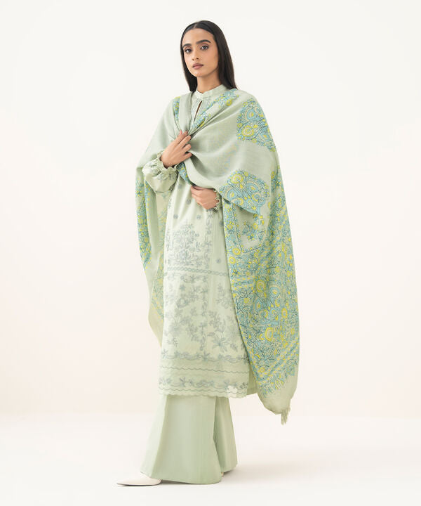 3 Piece - Embroidered Khaddar Suit