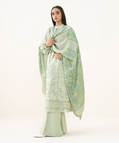 3 Piece - Embroidered Khaddar Suit