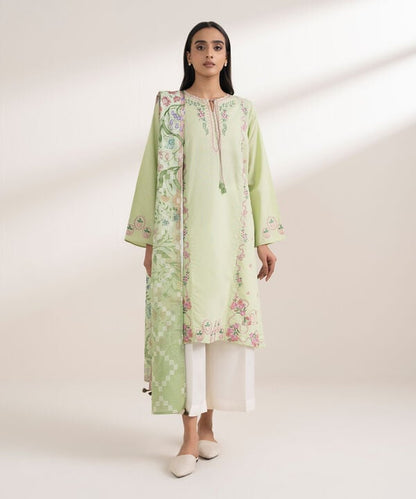 2 Piece - Embroidered Khaddar Suit