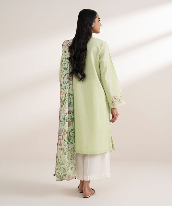 2 Piece - Embroidered Khaddar Suit