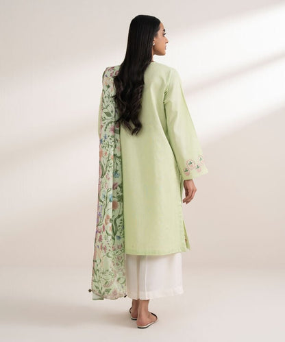 2 Piece - Embroidered Khaddar Suit