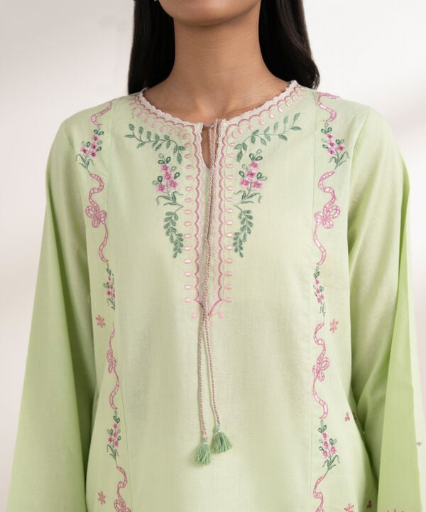 2 Piece - Embroidered Khaddar Suit