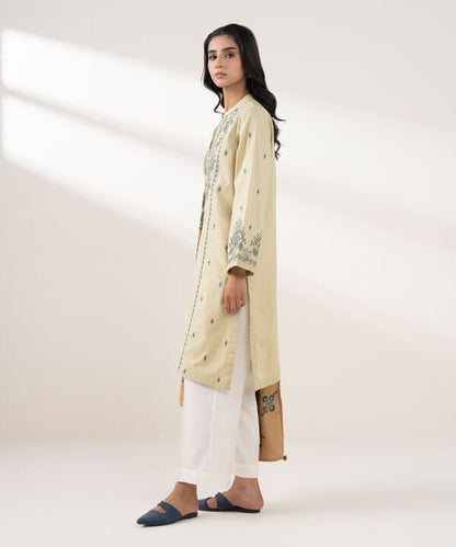 2 Piece - Embroidered Cotton Suit