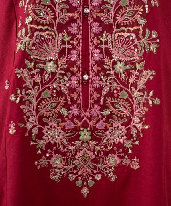 3 Piece - Embroidered Dobby Suit