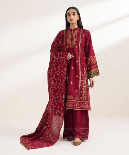 3 Piece - Embroidered Karandi Suit