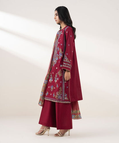 3 Piece - Embroidered Dobby Suit