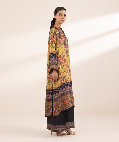 2 Piece - Embellished Silk Suit (Stitched)