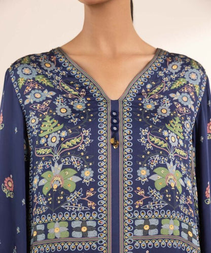 2 Piece - Embellished Silk Suit (Stitched)