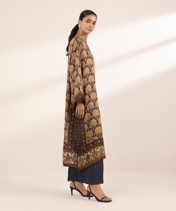 2 Piece - Embellished Silk Suit (Stitched)