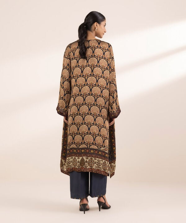 2 Piece - Embellished Silk Suit (Stitched)