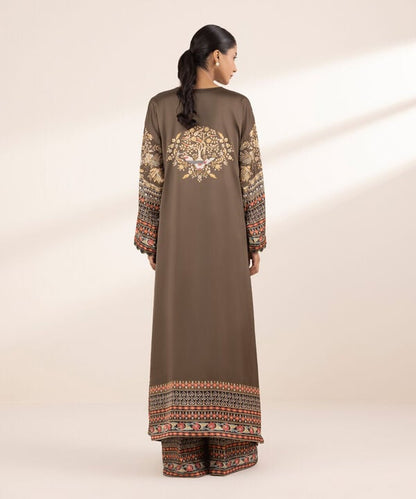 2 Piece - Embellished Silk Suit (Stitched)