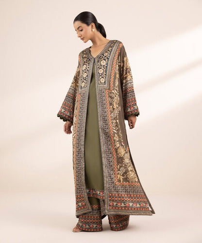 2 Piece - Embellished Silk Suit (Stitched)