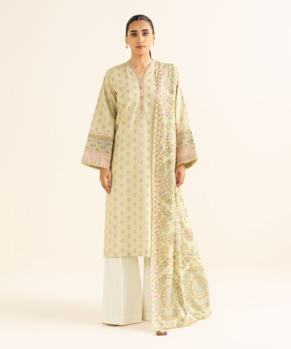 2 Piece -  Embroidered Light Khaddar Suit