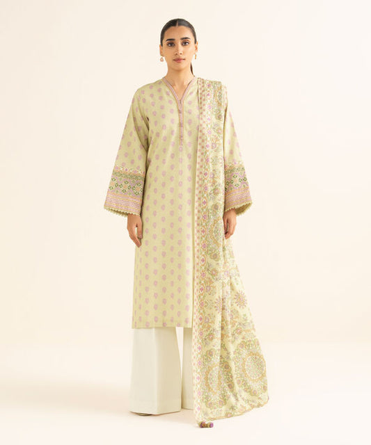 2 Piece -  Embroidered Light Khaddar Suit