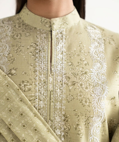 3 Piece - Embroidered Khaddar  Suit