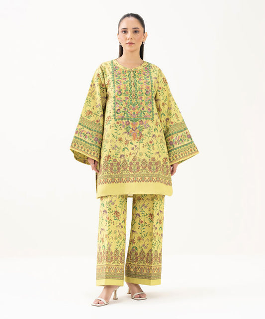 2 Piece - Embroidered Khaddar Suit