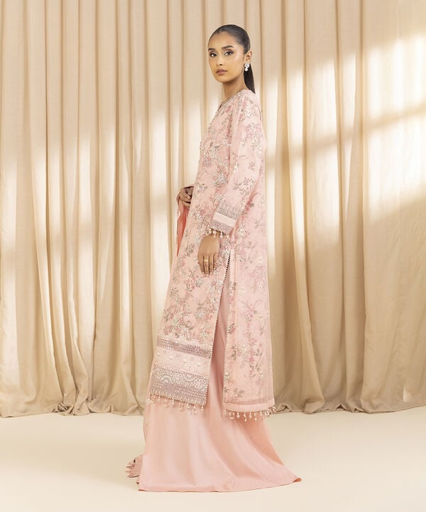 3 Piece - Embroidered Chiffon Suit (Unstitched)