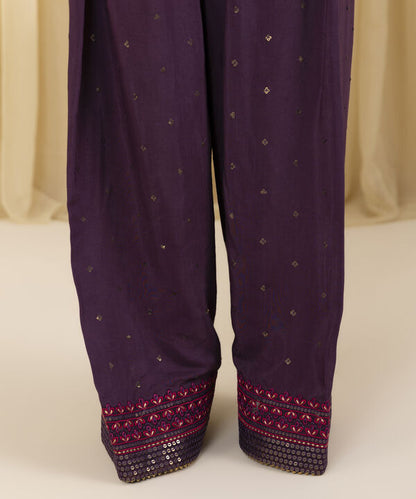 3 Piece - Embroidered Blended Net Suit (Unstitched)