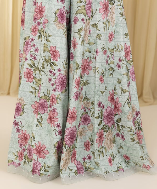 3 Piece - Embroidered Organza Suit (Unstitched)