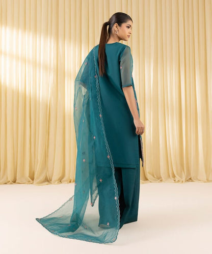 3 Piece - Embroidered Organza Suit (Unstitched)