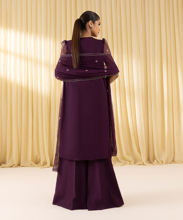 3 Piece - Embroidered Net Suit (Unstitched)