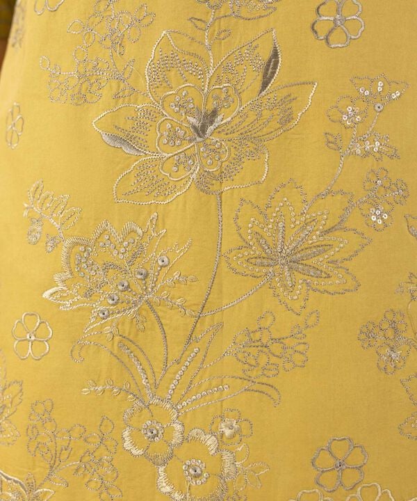 3 Piece - Embroidered Cotton Satin Suit (Unstitched)